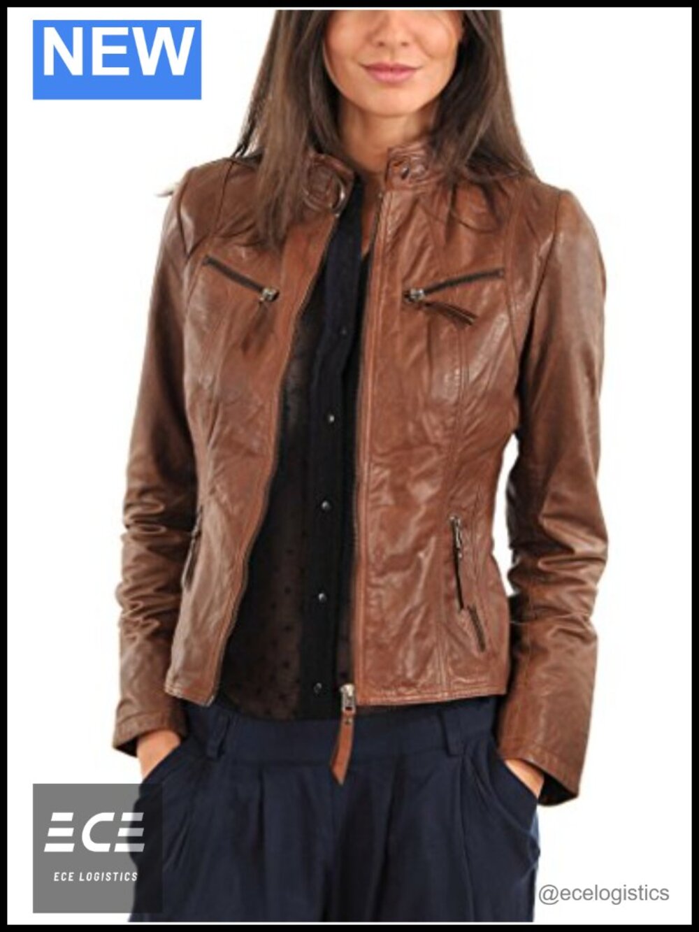 Women's Genuine Lambskin Leather Jacket Biker